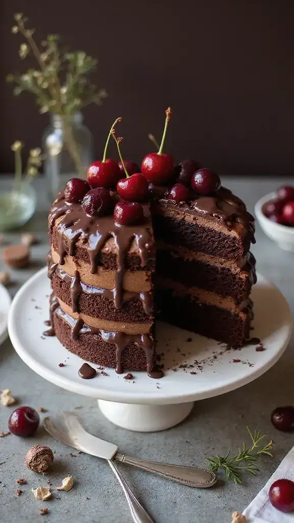 12 Gourmet Black Forest Cakes That Will Make You Feel Like Royalty! - 2. Chocolate Cherry Delight: A Layered Masterpiece