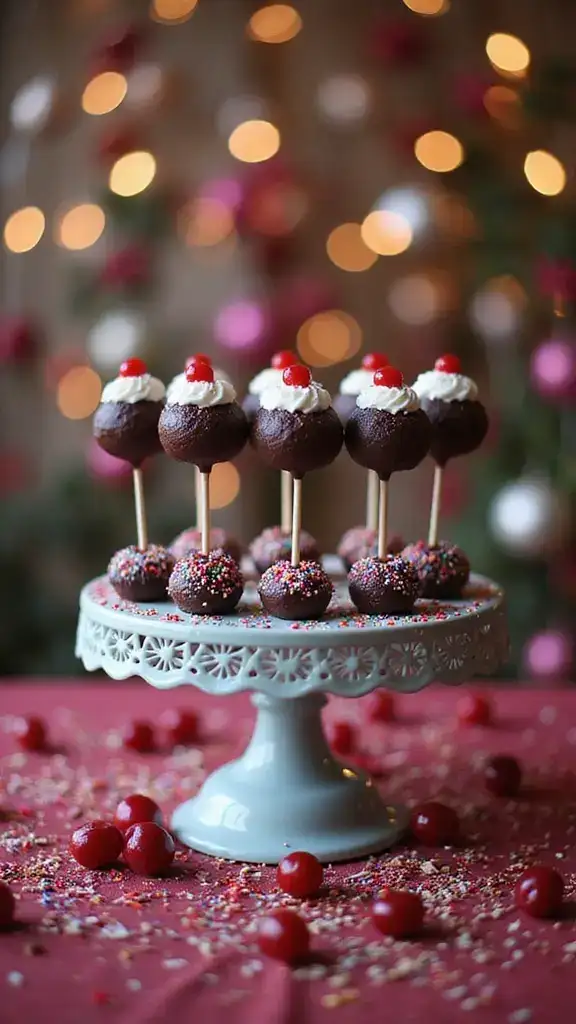 12 Gourmet Black Forest Cakes That Will Make You Feel Like Royalty! - 9. Black Forest Cake Pops: Bite-Sized Bliss