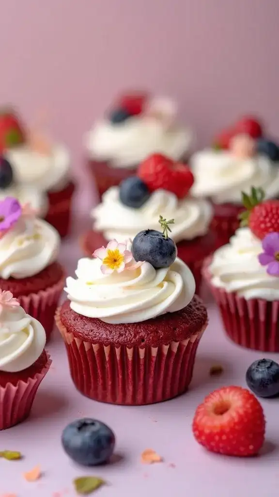 13 Decadent Red Velvet Cake Variations for Every Celebration (You Won't Believe #7!) - 3. Red Velvet Cupcakes with Whipped Cream Frosting