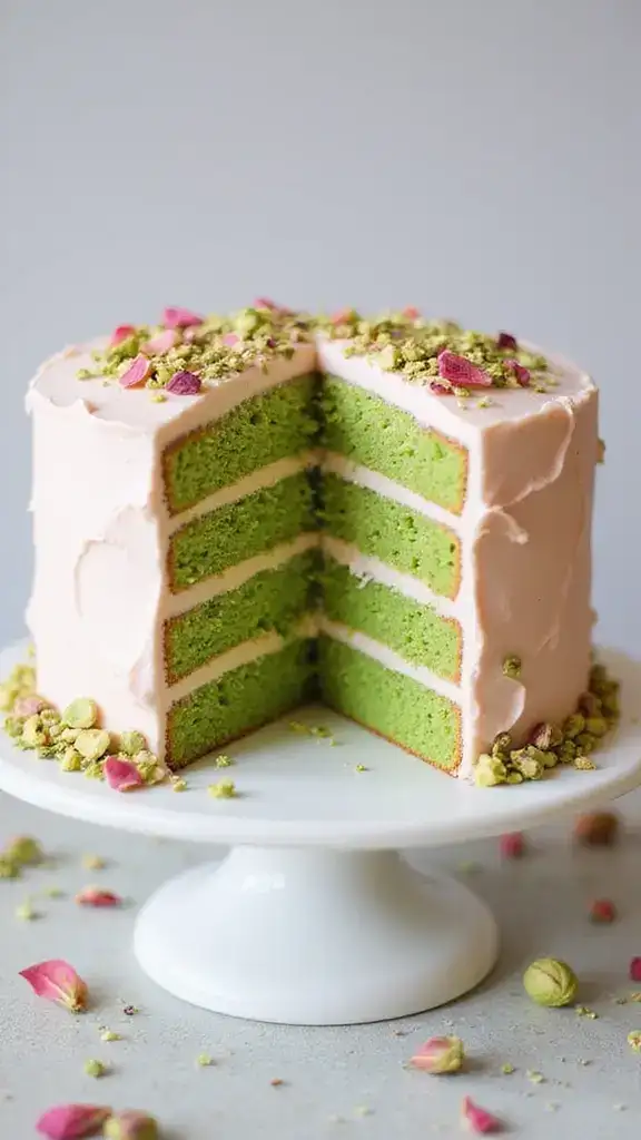 13 Unique White Cake Flavors That Will Surprise Your Taste Buds (You’ll Love #2!) - 2. Pistachio Rose White Cake